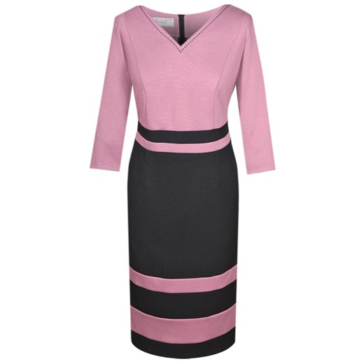 Sukienka FSU299 CZARNY RÓŻ BRUDNY ze sklepu fokus.pl w kategorii Sukienki - zdjęcie 186620430