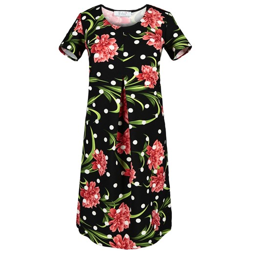 Sukienka FSU685 CZARNY + MALINOWY ze sklepu fokus.pl w kategorii Sukienki - zdjęcie 186620950