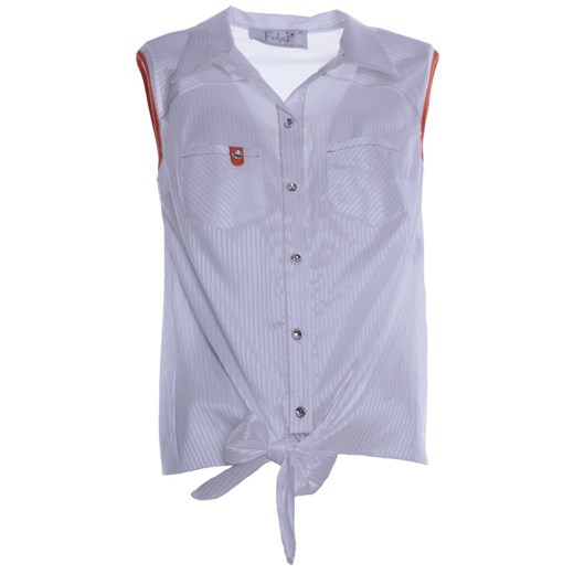 Bluzka FBZ618 BIAŁY +POMARAŃCZOWY ze sklepu fokus.pl w kategorii Koszule damskie - zdjęcie 186621153