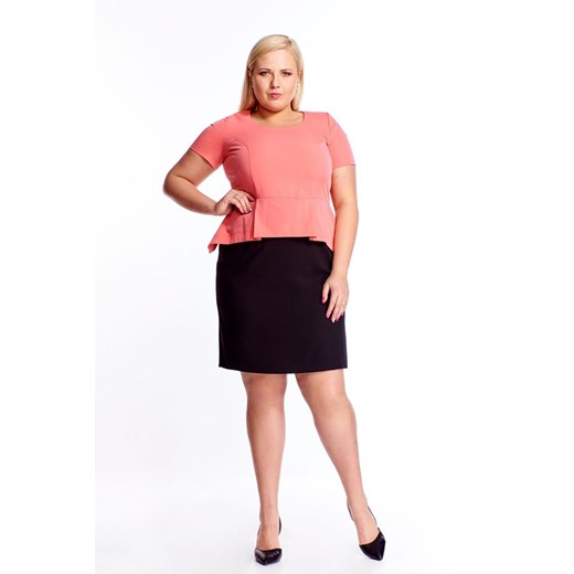 Sukienka FSU363 CZARNY KORALOWY ze sklepu fokus.pl w kategorii Sukienki - zdjęcie 186621403