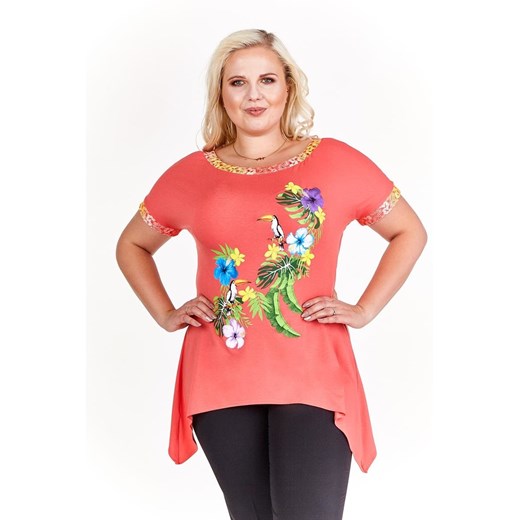 Bluzka FBZ938 KORALOWY ze sklepu fokus.pl w kategorii Bluzki damskie - zdjęcie 186621404