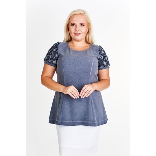 Tunika FTU366 CZARNY jeans ze sklepu fokus.pl w kategorii Bluzki damskie - zdjęcie 186621860