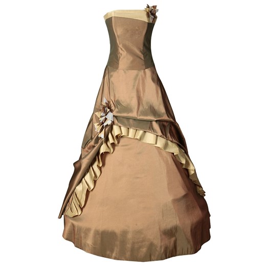 Sukienka FSU074 MIEDZIANO-ZIELONY SZAMPAN ze sklepu fokus.pl w kategorii Sukienki - zdjęcie 186622082