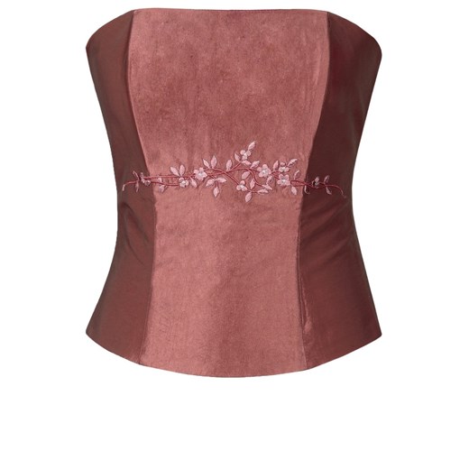 Gorset FGR042 RÓŻOWY-CEGLASTY tafta ze sklepu fokus.pl w kategorii Bluzki damskie - zdjęcie 186622303