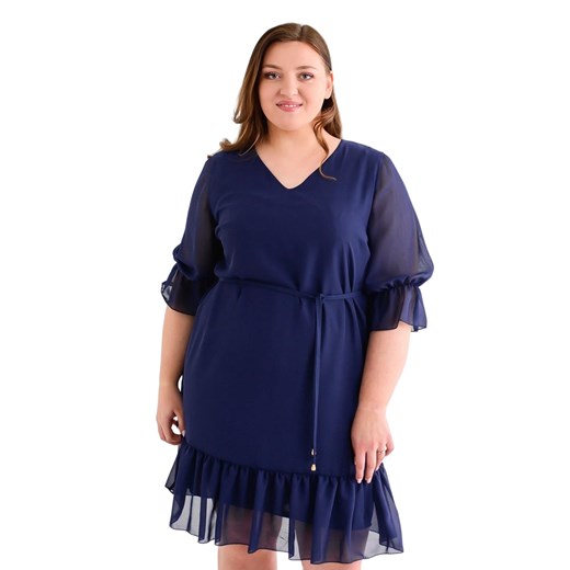 Sukienka FSU1048 GRANATOWY gładki ze sklepu fokus.pl w kategorii Sukienki - zdjęcie 186622484