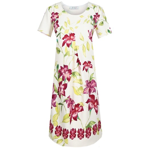 Sukienka FSU685 EKRI + AMARANTOWY ŚREDNI ze sklepu fokus.pl w kategorii Sukienki - zdjęcie 186622732