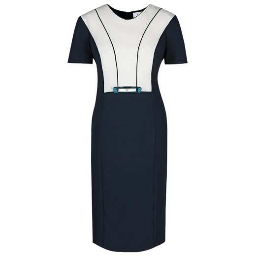 Sukienka FSU913 GRANATOWY + EKRI ze sklepu fokus.pl w kategorii Sukienki - zdjęcie 186622823