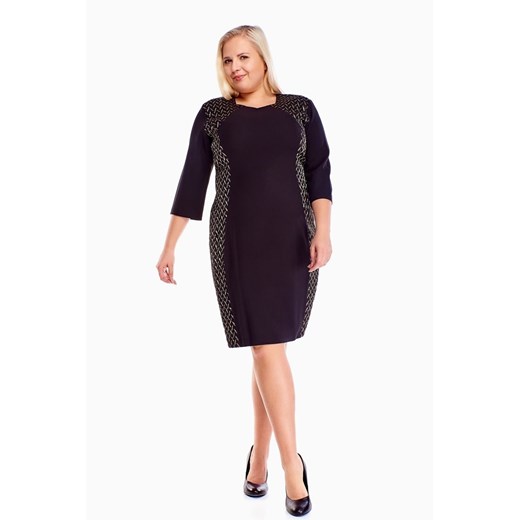 Sukienka FSU650 CZARNY + ZŁOTY ze sklepu fokus.pl w kategorii Sukienki - zdjęcie 186622913