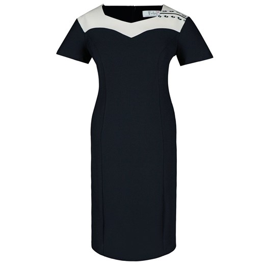 Sukienka FSU899 GRANATOWY + EKRI ze sklepu fokus.pl w kategorii Sukienki - zdjęcie 186623811