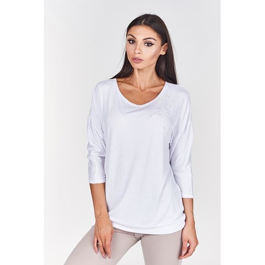 Bluzka FBZ951 BIAŁY ze sklepu fokus.pl w kategorii Bluzki damskie - zdjęcie 186623874