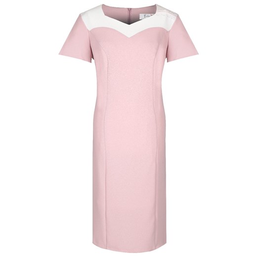 Sukienka FSU899 RÓŻOWY BLADY + EKRI ze sklepu fokus.pl w kategorii Sukienki - zdjęcie 186624204