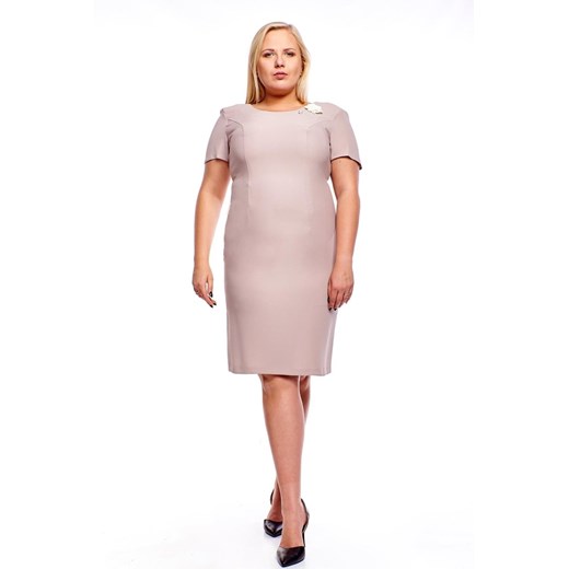 Sukienka FSU1005 BEŻOWY ze sklepu fokus.pl w kategorii Sukienki - zdjęcie 186624371