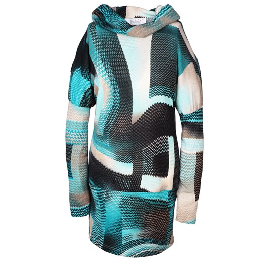 Tunika FTU429 TURKUS BEŻOWY ze sklepu fokus.pl w kategorii Bluzki damskie - zdjęcie 186624494