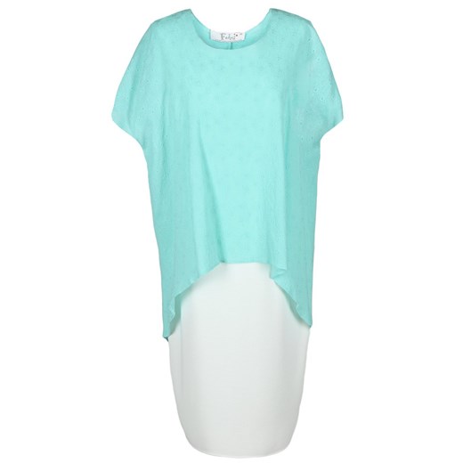 Sukienka FSU620  EKRI + TURKUSOWY ŚREDNI wzór ze sklepu fokus.pl w kategorii Sukienki - zdjęcie 186624523