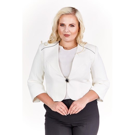 Żakiet FZA914 EKRI + GRANATOWY ze sklepu fokus.pl w kategorii Marynarki damskie - zdjęcie 186625191