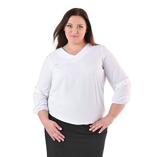 Bluzka FBZ1059 BIAŁY gładki ze sklepu fokus.pl w kategorii Bluzki damskie - zdjęcie 186625473