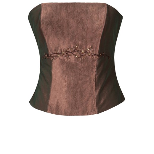 Gorset FGR042 BRĄZOWO-MIEDZIANY  tafta ze sklepu fokus.pl w kategorii Bluzki damskie - zdjęcie 186625493