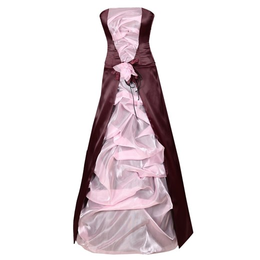 Sukienka FSU037 BORDOWY + RÓŻOWY ze sklepu fokus.pl w kategorii Sukienki - zdjęcie 186625604