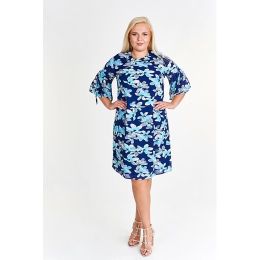 Sukienka FSU933 GRANATOWY + TURKUSOWY ŚREDNI ze sklepu fokus.pl w kategorii Sukienki - zdjęcie 186625780