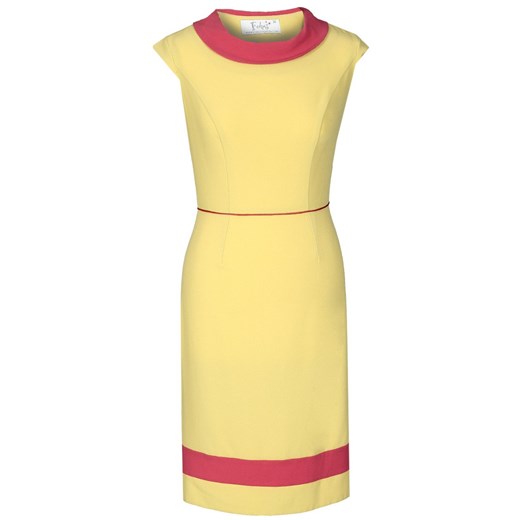 Sukienka FSU343 ŻÓŁTY CIEMNY MALINOWY CUKIERKOWY ze sklepu fokus.pl w kategorii Sukienki - zdjęcie 186626164