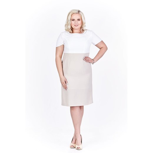 Sukienka FSU897 SZAMPAN + EKRI ze sklepu fokus.pl w kategorii Sukienki - zdjęcie 186626340