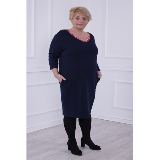 Sukienka FSU1041 GRANATOWY + CZERWONY ze sklepu fokus.pl w kategorii Sukienki - zdjęcie 186626380