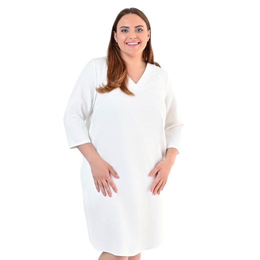 Sukienka FSU1070 EKRI ze sklepu fokus.pl w kategorii Sukienki - zdjęcie 186626524