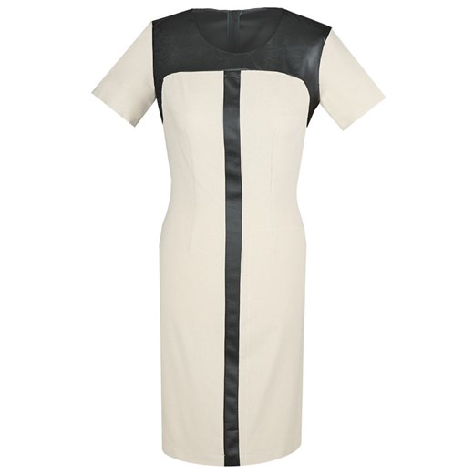 Sukienka FSU646  BEŻOWY  +  CZARNY ze sklepu fokus.pl w kategorii Sukienki - zdjęcie 186626763