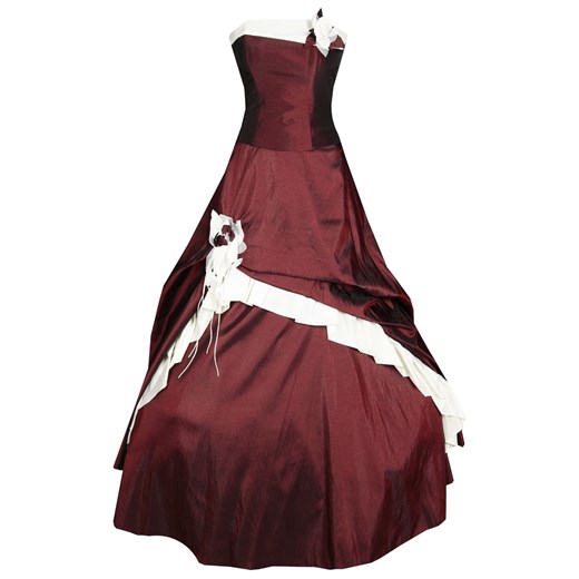 Sukienka FSU074 BORDOWY BIAŁY ze sklepu fokus.pl w kategorii Sukienki - zdjęcie 186626921