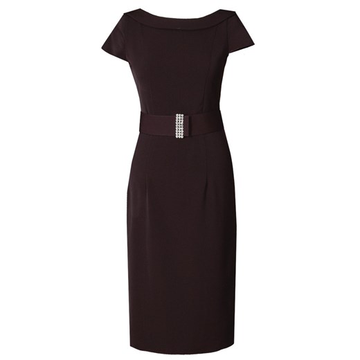 Sukienka FSU199 BORDOWY  kropki ze sklepu fokus.pl w kategorii Sukienki - zdjęcie 186627114