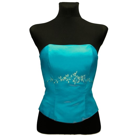 Gorset FGR042 TURKUSOWY CIEMNY ze sklepu fokus.pl w kategorii Bluzki damskie - zdjęcie 186627194