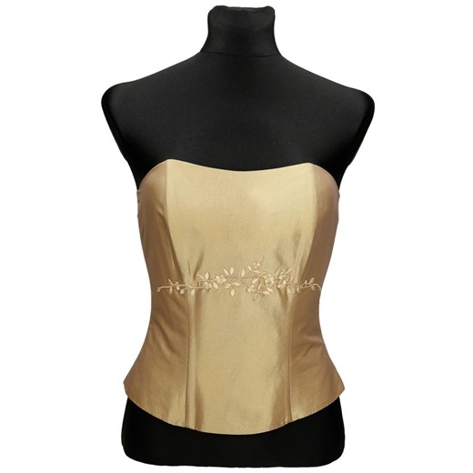 Gorset FGR042 ZIELONY ZGNIŁY JASNY  tafta ze sklepu fokus.pl w kategorii Bluzki damskie - zdjęcie 186627520