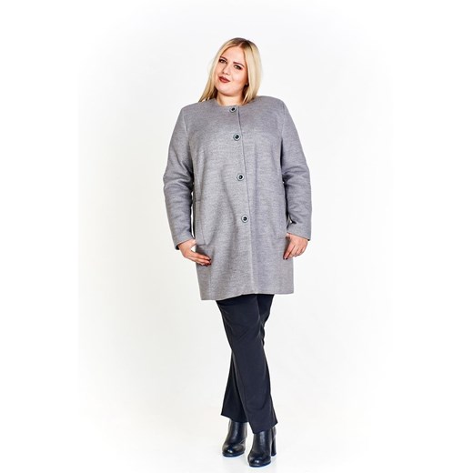Płaszcz FPL790 SZARY JASNY ze sklepu fokus.pl w kategorii Płaszcze damskie - zdjęcie 186627543