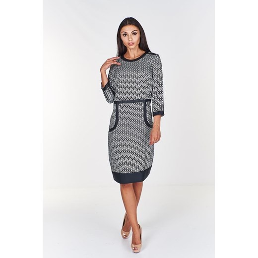 Sukienka FSU952 BIAŁY + CZARNY ze sklepu fokus.pl w kategorii Sukienki - zdjęcie 186627921
