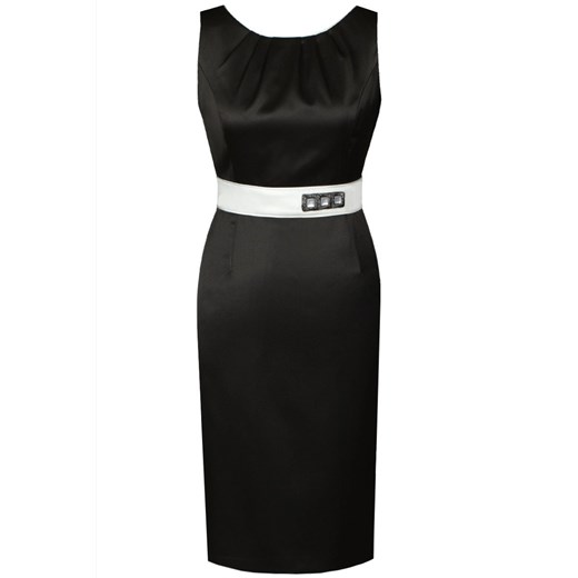 Sukienka FSU797 CZARNY + EKRI ze sklepu fokus.pl w kategorii Sukienki - zdjęcie 186628313