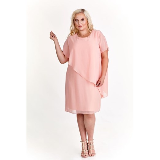 Sukienka FSU1121 ŁOSOSIOWY JASNY ze sklepu fokus.pl w kategorii Sukienki - zdjęcie 186628392