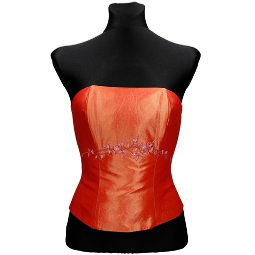 Gorset FGR042 POMARAŃCZOWY  tafta ze sklepu fokus.pl w kategorii Bluzki damskie - zdjęcie 186628422