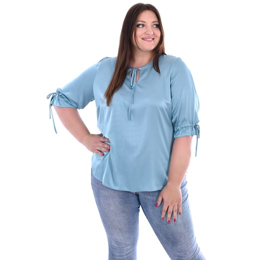 Bluzka FBZ1034 SELEDYNOWY gładki ze sklepu fokus.pl w kategorii Bluzki damskie - zdjęcie 186628981