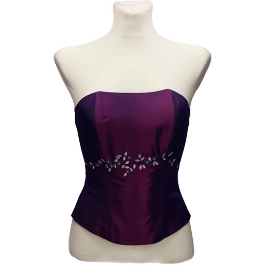 Gorset FGR042 PURPUROWY  tafta ze sklepu fokus.pl w kategorii Bluzki damskie - zdjęcie 186629043