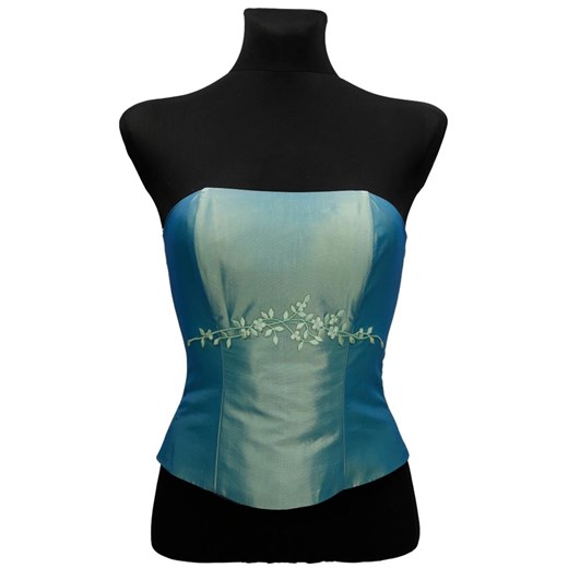 Gorset FGR042 SZMARAGDOWY tafta ze sklepu fokus.pl w kategorii Bluzki damskie - zdjęcie 186629072