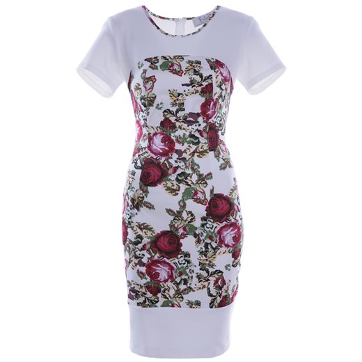 Sukienka FSU615 EKRI + TRAWIASTY ze sklepu fokus.pl w kategorii Sukienki - zdjęcie 186629411