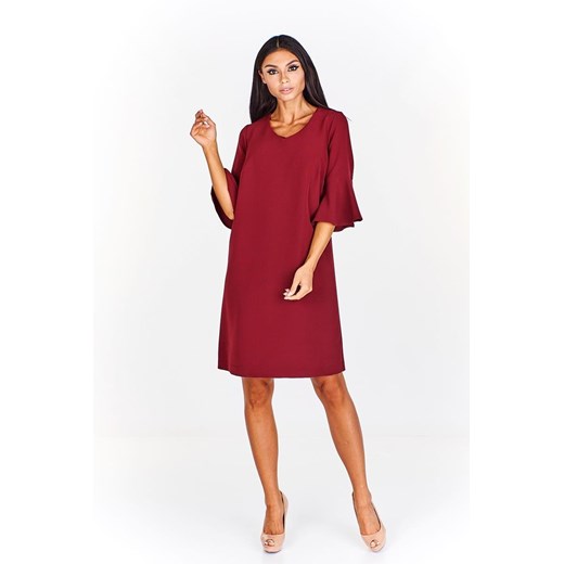 Sukienka FSU879 BORDOWY ze sklepu fokus.pl w kategorii Sukienki - zdjęcie 186629501