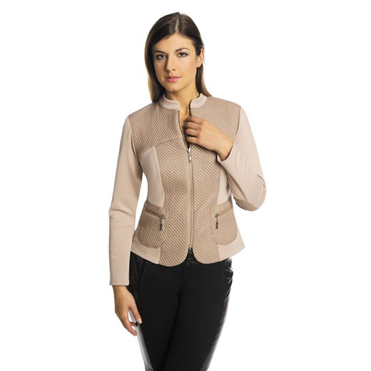 Żakiet FZA442 BEŻOWY ze sklepu fokus.pl w kategorii Kurtki damskie - zdjęcie 186629554