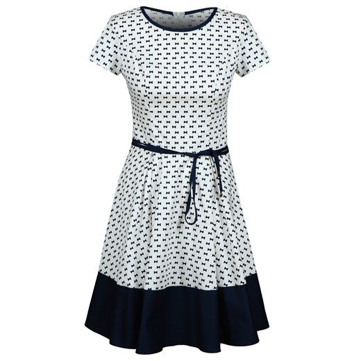 Sukienka FSU671 BIAŁY + GRANATOWY ze sklepu fokus.pl w kategorii Sukienki - zdjęcie 186629653