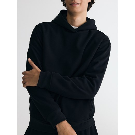 Reserved - Bluza regular z kapturem - czarny Reserved M Reserved