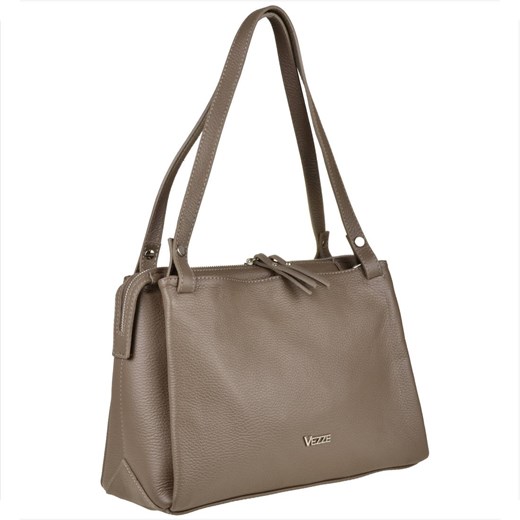 Vezze włoska torba skórzana  shopper bag taupe brąz ze sklepu melon.pl w kategorii Torby Shopper bag - zdjęcie 186631132