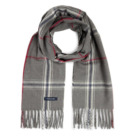 Andrew James Szalik męski Mężczyźni Sztuczne włókno szary w kratkę ze sklepu vangraaf w kategorii Szaliki męskie - zdjęcie 186632072