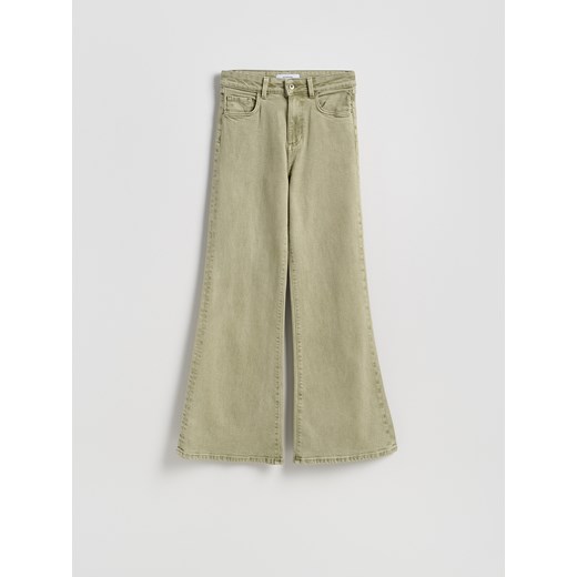 Reserved - Jeansy flare z wysokim stanem - zielony ze sklepu Reserved w kategorii Jeansy damskie - zdjęcie 186632552