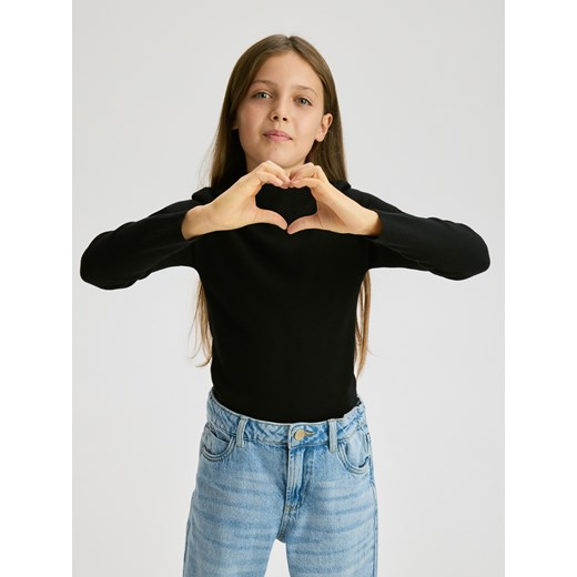 Reserved - Gładki sweter z wiskozy - czarny ze sklepu Reserved w kategorii Swetry dziewczęce - zdjęcie 186632744
