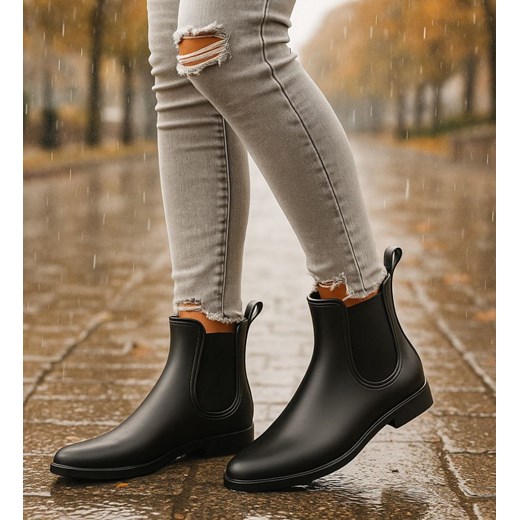 Kalosze gumowce gumiaki CZARNE /G3-1 2882 S226/ ze sklepu Pantofelek24.pl w kategorii Kalosze damskie - zdjęcie 186632910